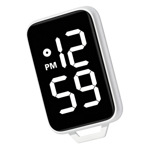 Mini montre porte-clés numérique résistante à l'eau,-Blanc