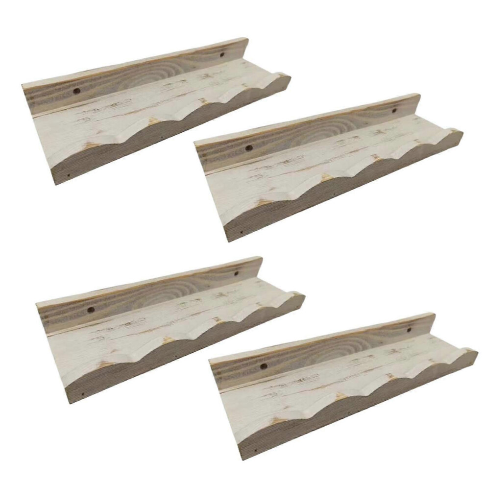 4Pcs Rustic Wood Shelves Floating Wall Shelves Farmhouse Trophy Display 6131681376185