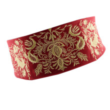 Traditionele Chinese brede taille sjerp borduurriem voor-Rood