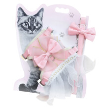 Soft Meshes Cats Harnesses Leashes Breathable Light-pink M