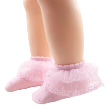 Breathable Infant Ankle Socks Feature Lace Accents Ideal-Pink