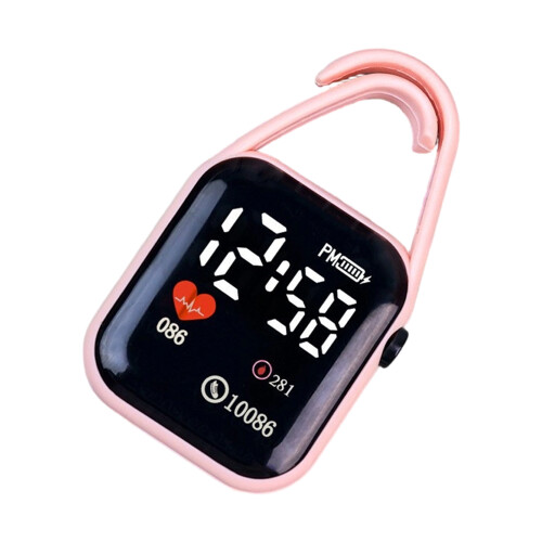 Plastic Keychain Watch With Big Screen Keychain Pocket-pink