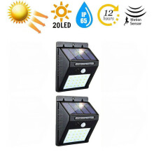 2 Pack Solar Motion Sensor Lights, 20-LED IP65 Outdoor