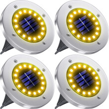 4PCS 12LED Solar Power Ground Lights Outdoor Garden Lawn Path Lamp Warm White