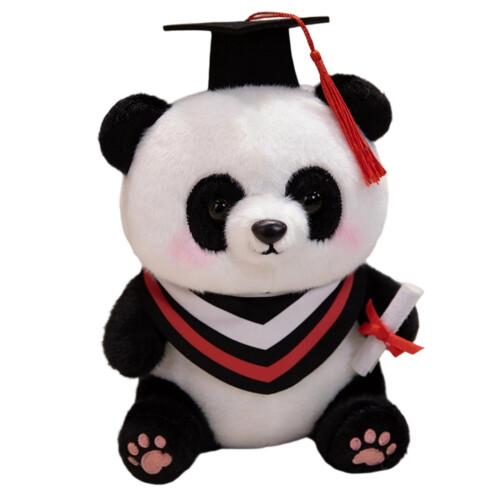 Plüschtier, gefüllter Panda, Souvenir für Absolventen,-Rot