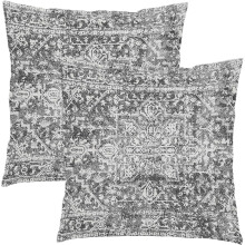 Clúdaigh Piliúir Boho Dubh Liath 20x20 Orlach Tacar de 2
