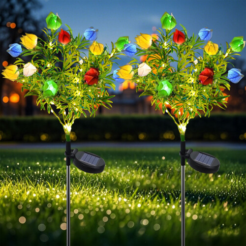 Solar Gardenia Lights 2 Pack – 11-Flower LED Stake