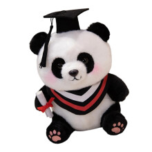 Stuffed Panda in Graduation Hat Bachelors Graduation Hat-Black