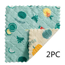 Lot de 2 torchons en microfibre double face 25 x 25 cm