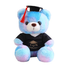 Mooie afstudeerbeer knuffel met doktersmuts-blauw lichtroze