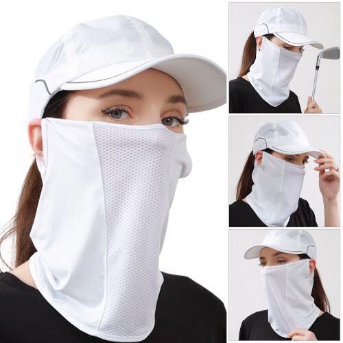 Summer Sun Protection Ice Silk Face Cover Sun Proof-Light Gray 2