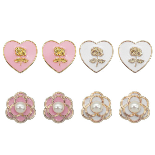 1 paire de pièces d'accent pour écouteurs en forme-rose blanche 1