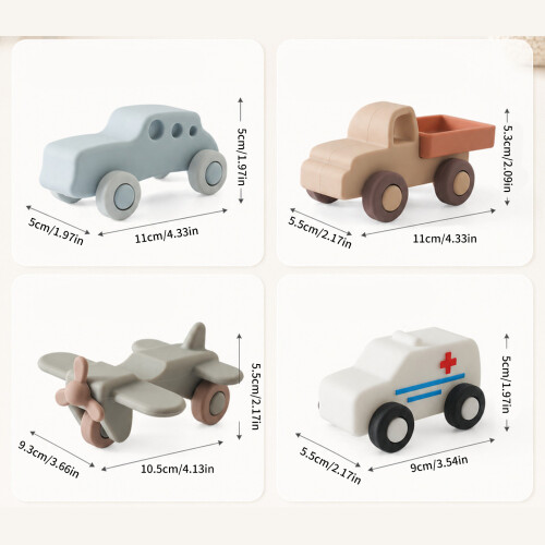 Ensemble de 4 jouets de dentition en caoutchouc, anneau de 2