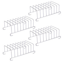 4 Piece 8 Slot Slices Toasts Rack Cool Tray Holders Steel Bread