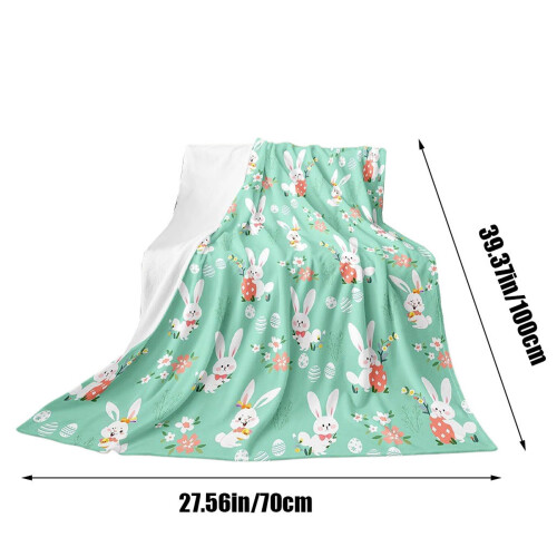 Green Easter Flannel Sofa Blanket 100x70cm 2