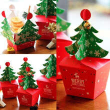 Boîte d'emballage de Noël rouge et verte (lot de 2)