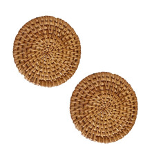 Rattan bordskånersæt – Naturlige runde tekopbordskånere (2 stk.)