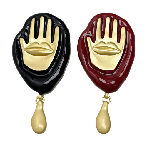 Hübscher Emaille-Hand-Lippenstift im Vintage-Stil,-rötlichbraun 1
