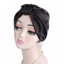 Bonetă de dormit din mătase 19 Momme Black
