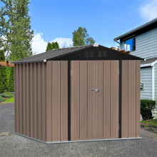 7.84 x 6.1FT Apex Roof Metal Garden Storage Shed with Lockable Door