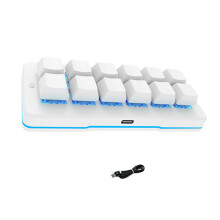 12 Key Customizable Mini Keyboards With Color Backlights-White