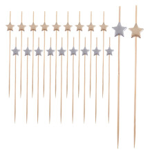 Bambus-Cocktailspieße, sternförmig, 12 cm, 20er-Packung