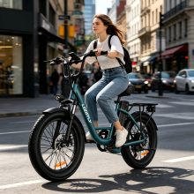 LIZIFLY E20 20" Step-through Electric Bike 250W 48V 13AH Commuter bike Green