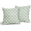 Kussensloop met blokprint, 18x18 inch, blauwgroen, polyester 2