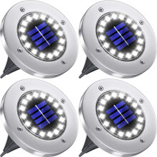 4PCS 12LED Solar Power Ground Lights Floor Decking Lawn Cold White