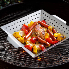 Stainless Steel BBQ Pan with Grill Basket