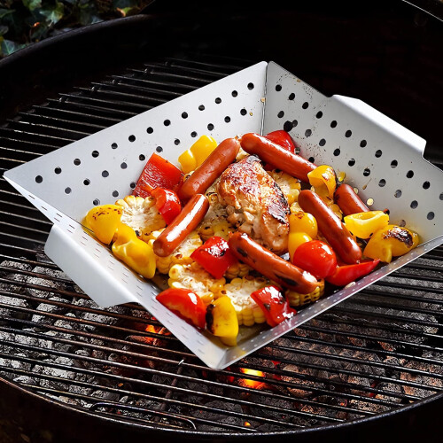 Stainless Steel BBQ Pan with Grill Basket