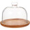Cloche à gâteau transparente avec support en bois 1