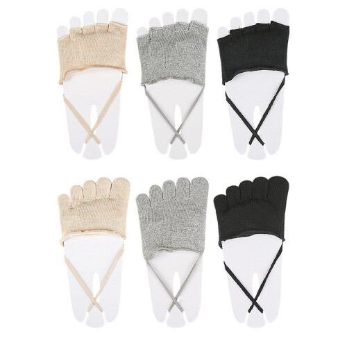 2er-Pack Damen-Finger-Zehensocken,-Schwarzer voller Zeh 1