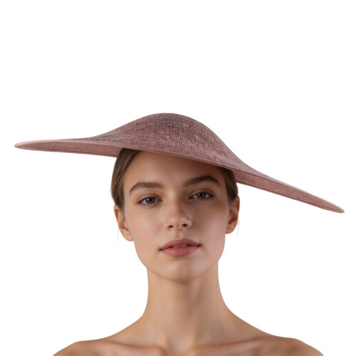 Professional 44cm Hat Base Millinery For Wedding-leather pink