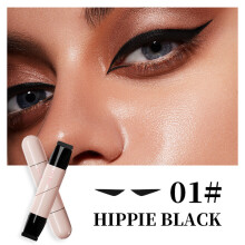 (1PCS #HIPPIE BLACK Pen) Lazy Winged Waterproof Liquid Cat Wing Eye Ink Liner Eyeliner Stamp Eye Makeup