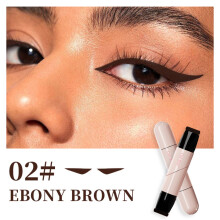 (1PCS #HIPPIE Brown Pen) Lazy Winged Waterproof Liquid Cat Wing Eye Ink Liner Eyeliner Stamp Eye Makeup