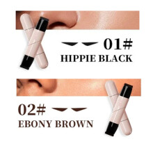 (1PCS*Black+Brown Pen) Lazy Winged Waterproof Liquid Cat Wing Eye Ink Liner Eyeliner Stamp Eye Makeup