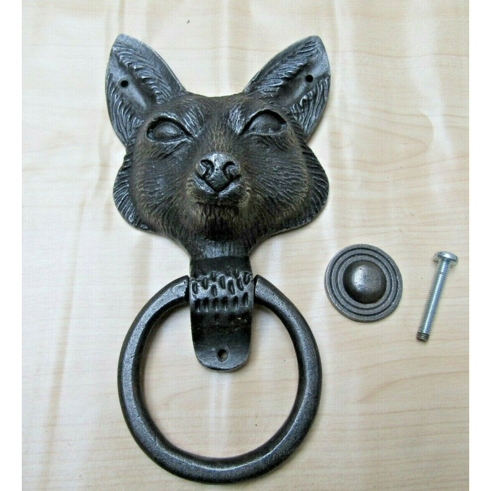 Large Fox Head Door Knocker Antique Iron By Ironmongery World 5057067990527