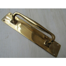 Plain Handle on Plate Polished Brass