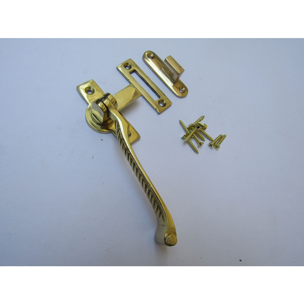 Georgian Hook & Mortice Fastener Polished Brass By Ironmongery World 5057067950835