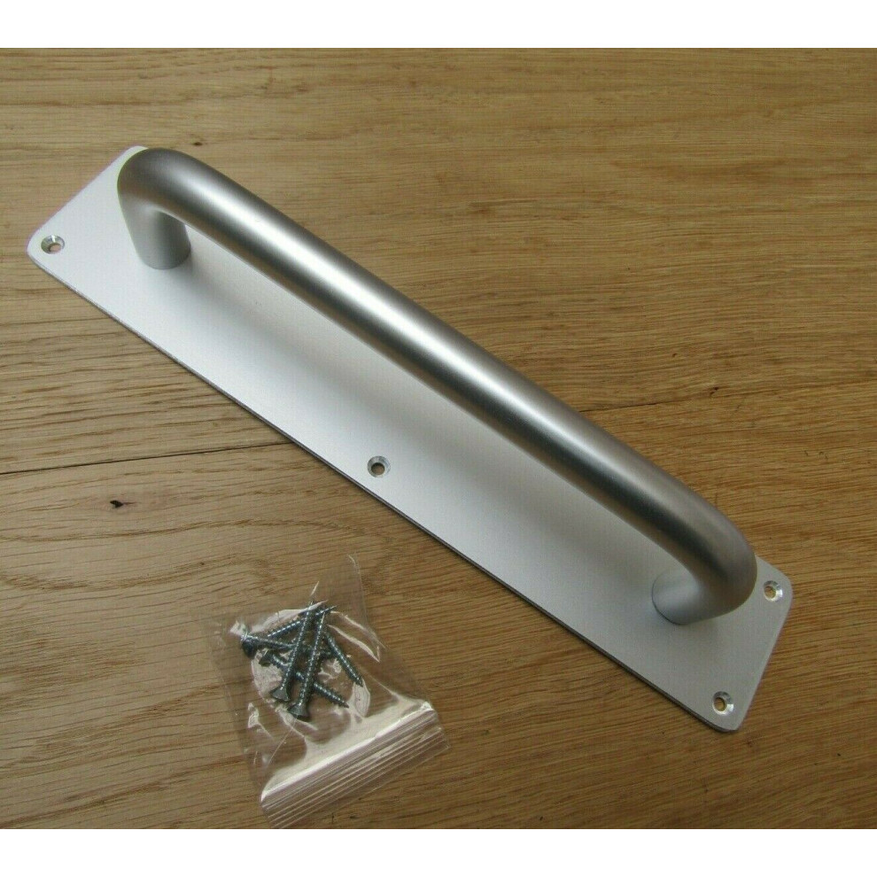 Plain Handle On Plate Satin Aluminium By Ironmongery World 5057067973186