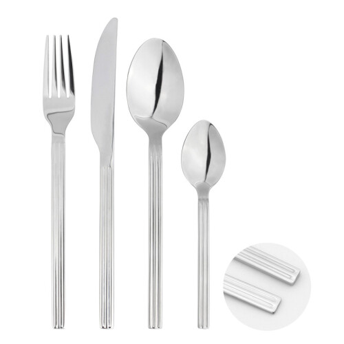 Cutlery Set Fork Spoon 32pc Sets Anydate Nordic Stripes
