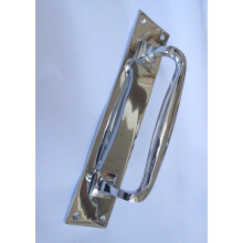 Plain Handle on Plate Cranked polished chrome 12"