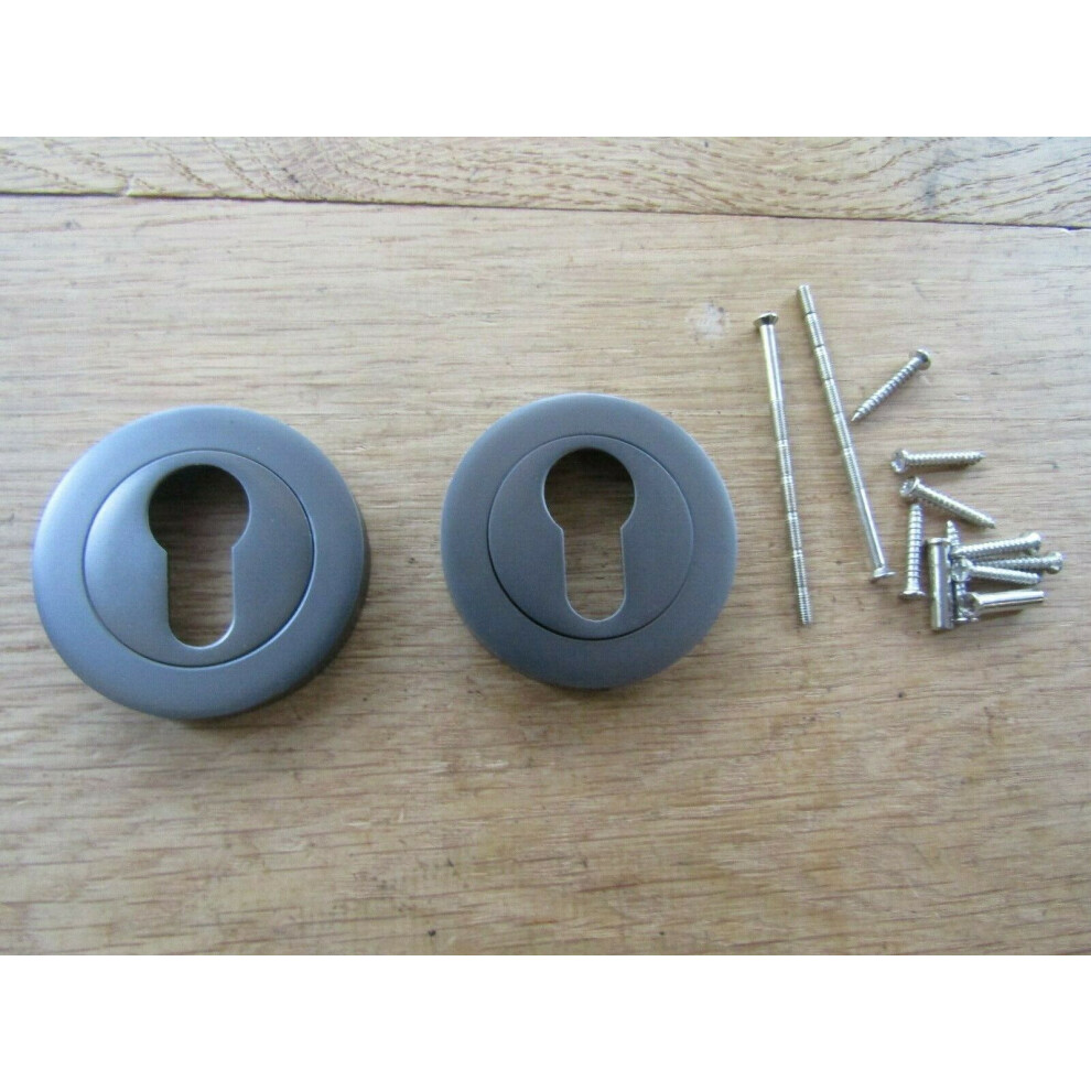 Pair Of Euro Profile Key Escutcheon Black Nickel By Ironmongery World 5056632299829