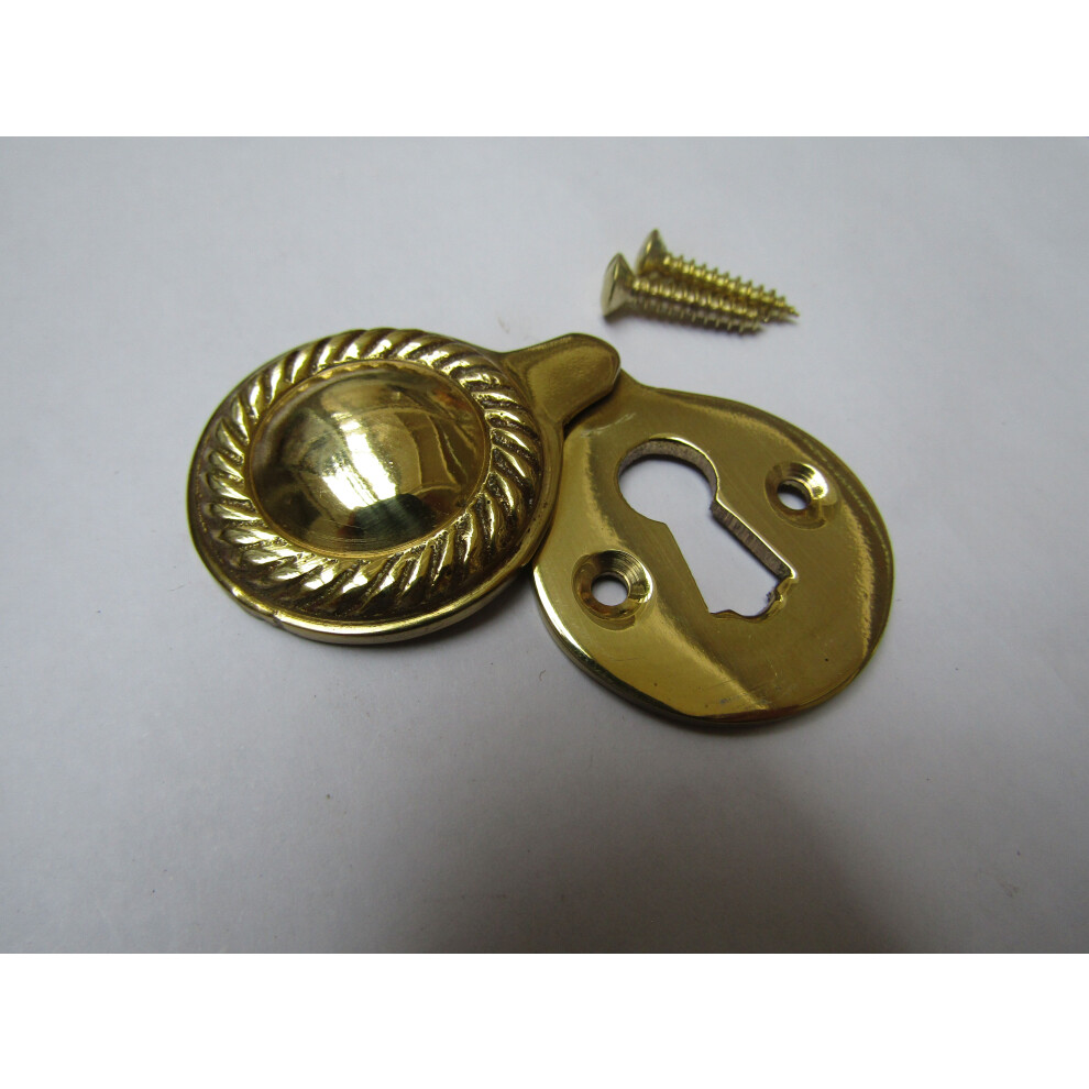 Georgian Covered Escutcheon Polished Brass By Ironmongery World 5057067208394