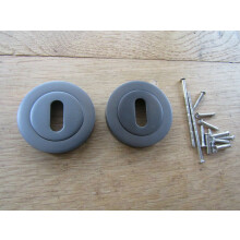 Pair Of Oval Key Hole Escutcheon Black Nickel