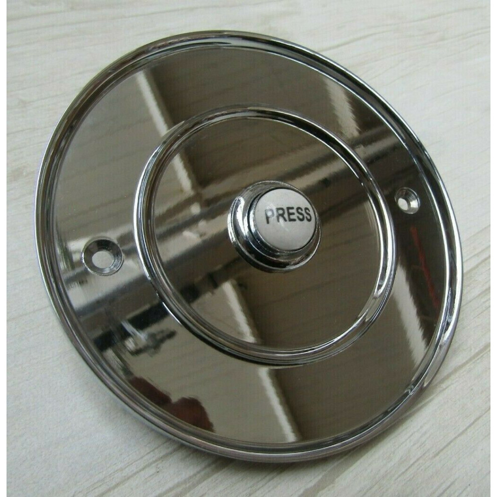 4" Large Ceramic Bell Push Polished Chrome By Ironmongery World 5057067961602