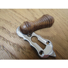 Beehive Wooden Escutcheon Teak & Chrome Cover