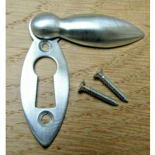 Slim Tear Drop Escutcheon Satin Chrome Keyhole