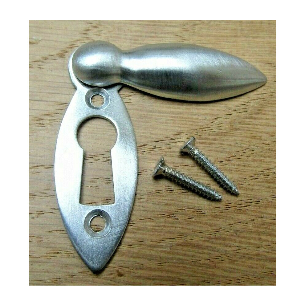 Slim Tear Drop Escutcheon Satin Chrome By Ironmongery World 5057067967895